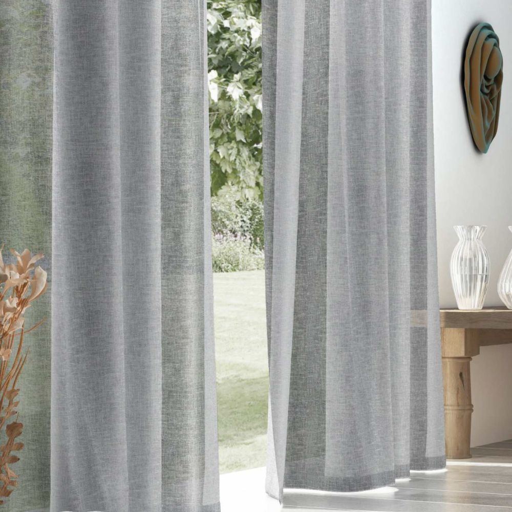 ALMA POLYESTER  SHEER  CURTAIN FABRIC POLYESTER  GRAY