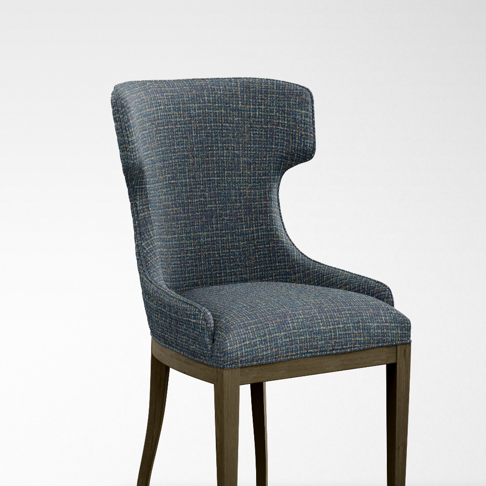 CASCADE II VELVET POLYESTER TEXTURE  BLUE FABRICS