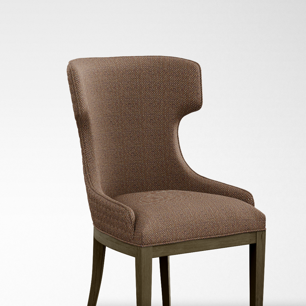 CASCADE II VELVET POLYESTER HERRINGBONE BROWN GREEN SOFA FEBRIC