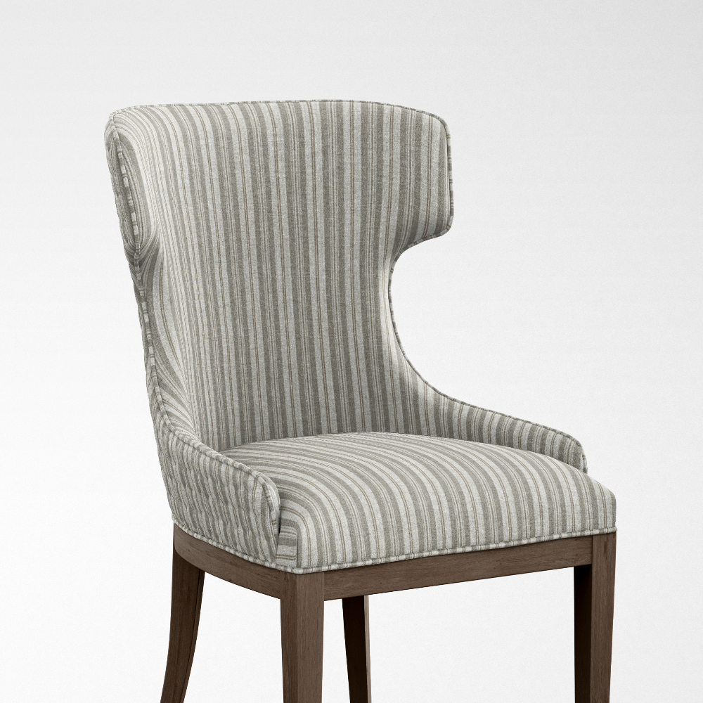 GEOMETRIC FINEPRINT  STRIPE  SILVER UPHOLSTERY  FABRICS