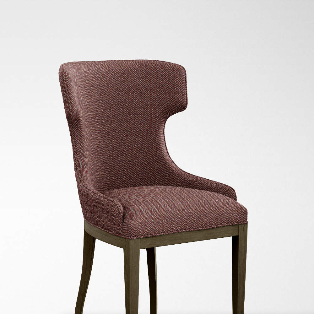 CASCADE II VELVET POLYESTER UPHOLSTERY HERRINGBONE RED FABRIC