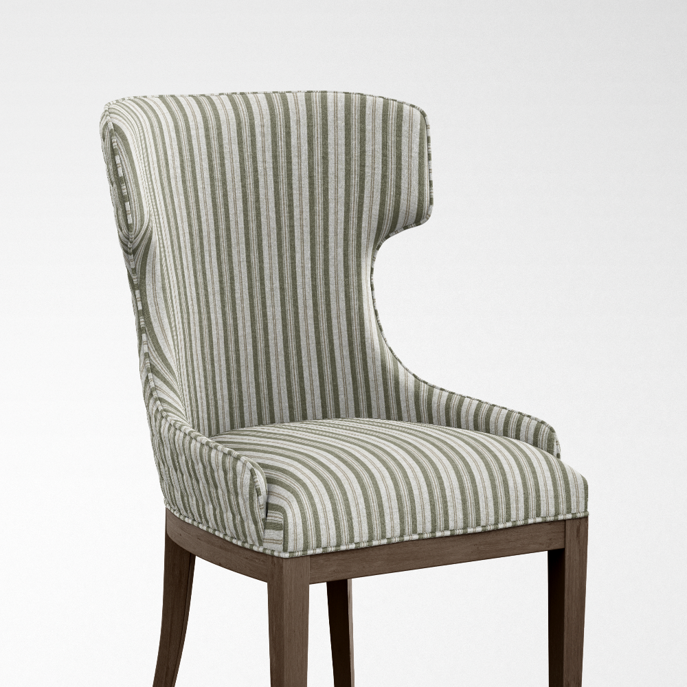 Geometric Fineprints STRIPE GRAY OFF WHITE UPHOLSTERY FABRICS