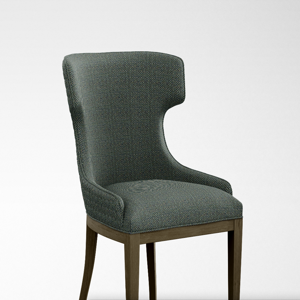 CASCADE II VELVET POLYESTER HERRINBONE GREEN UPHOLSTERY FABRICS