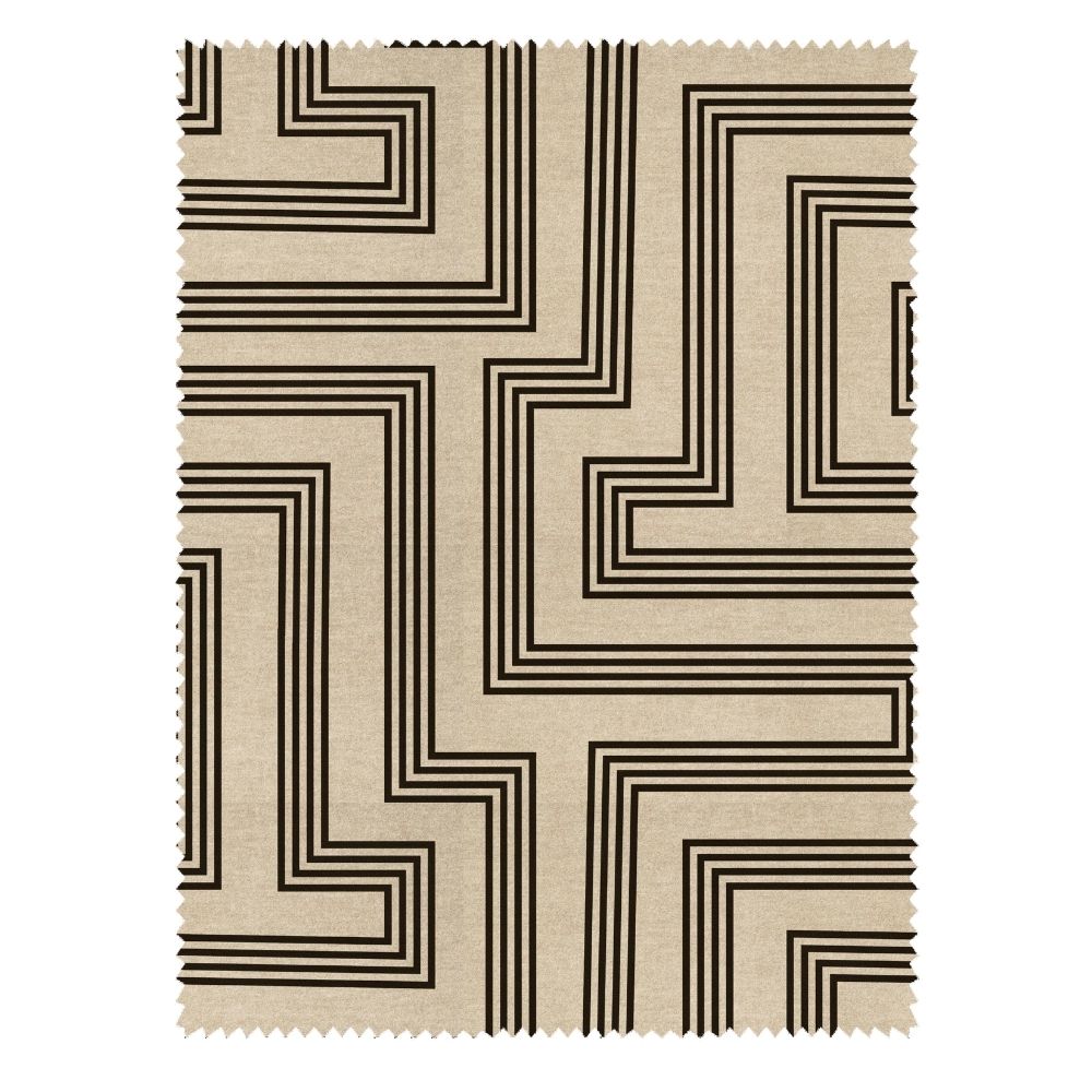 BEYOND BLACK ZIGZAG GEOMETRY  POLYESTER UPHOLSTERY FABRIC