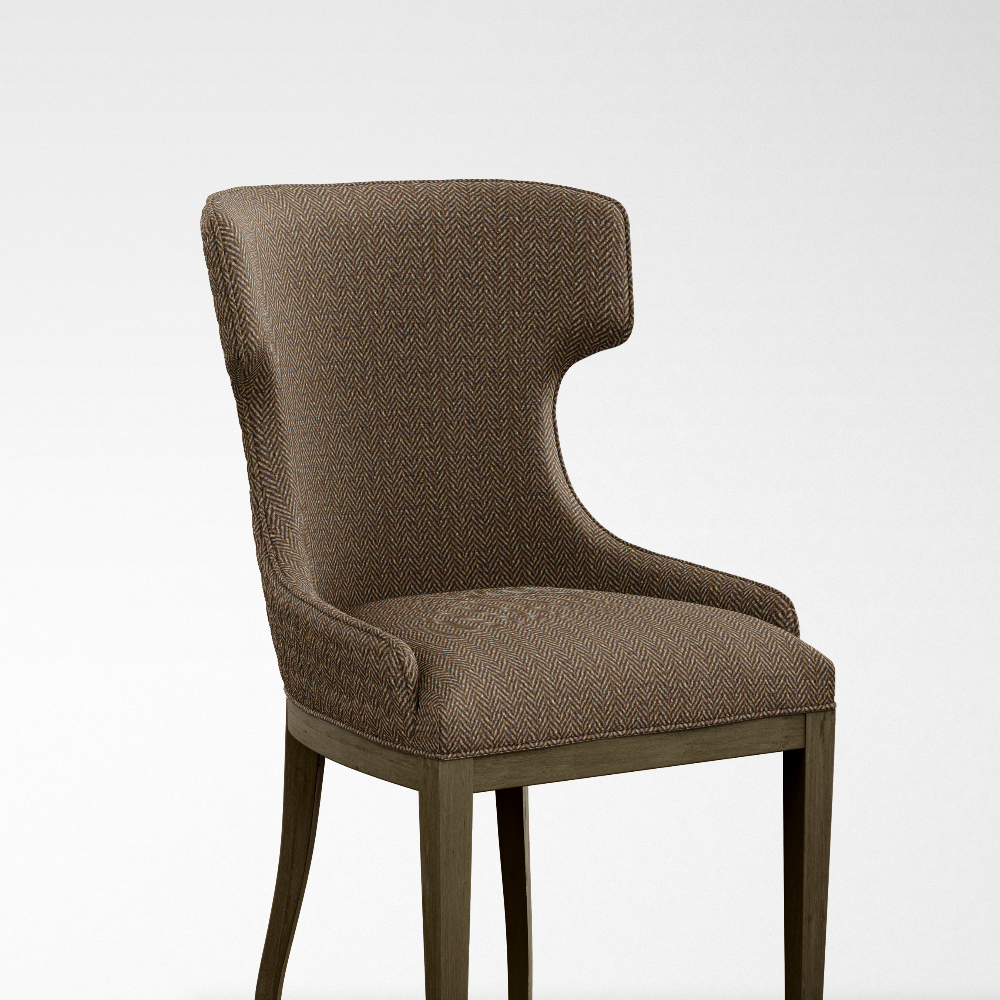 CASCADE II VELVET POLYESTER HARRINGBONE BROWN UPHOLSTER FABRICS