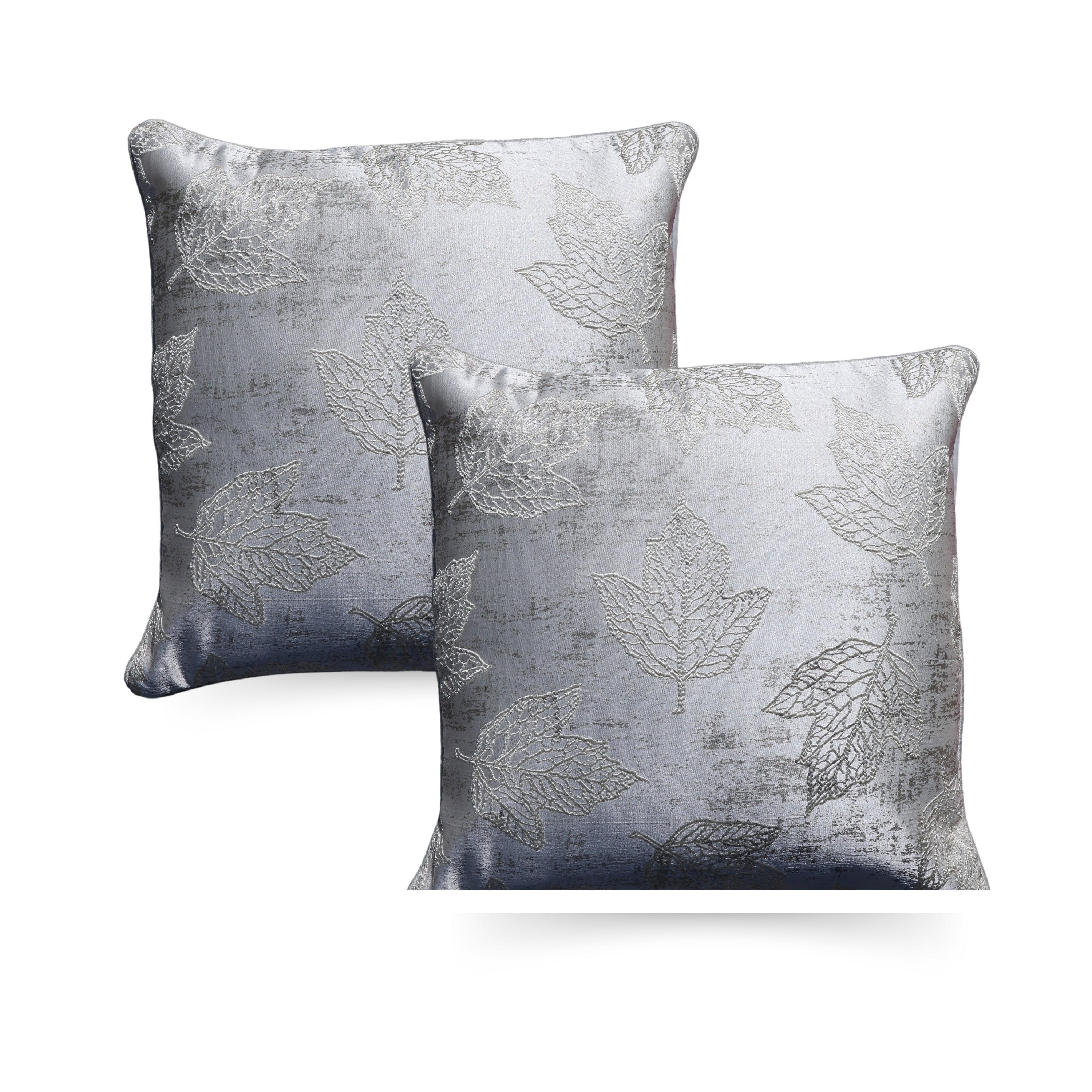 POLI SILK LEAF EMBROIDED CUSHION COVER