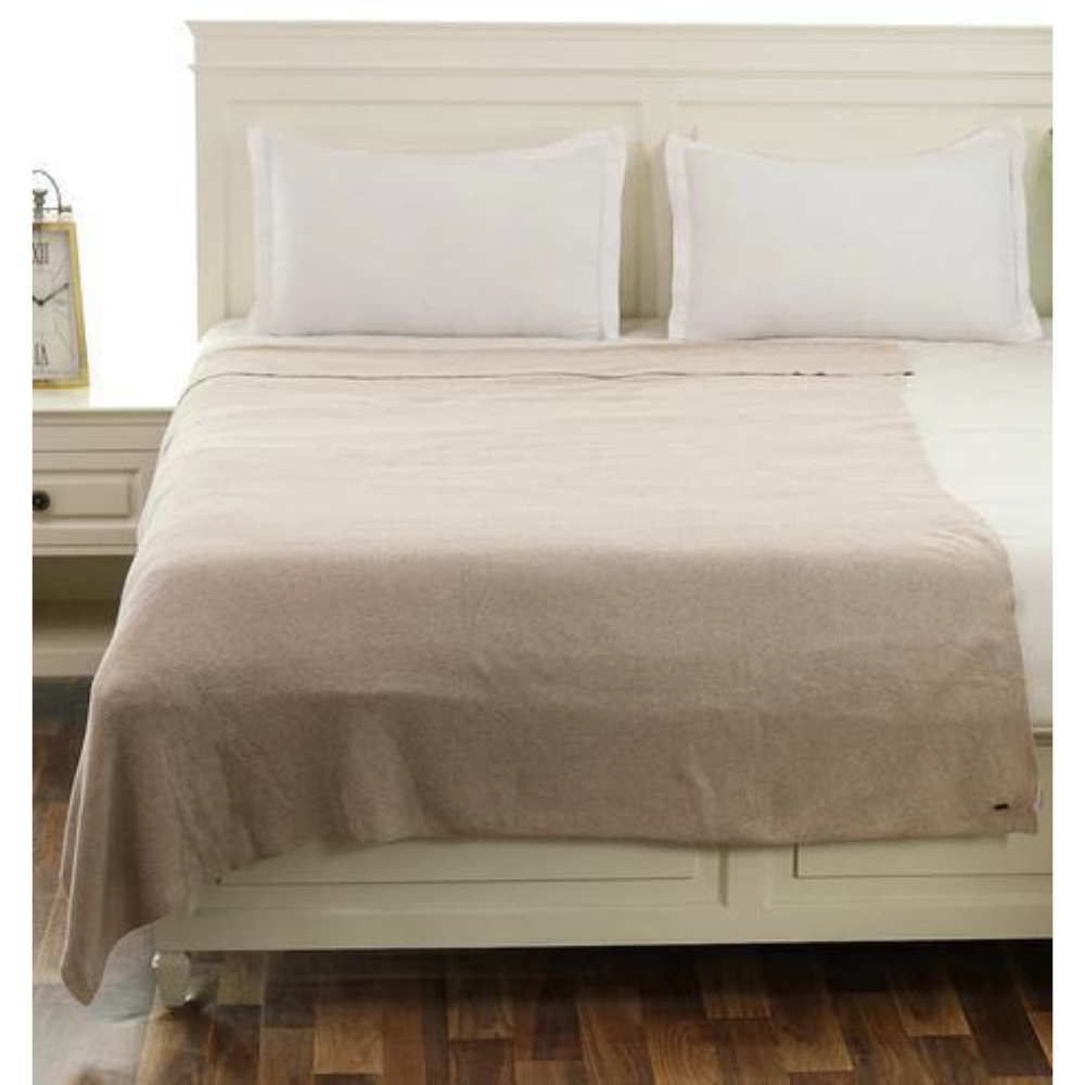 Transfer Knit Single bed AC blanket & Dohar Beige Melange
