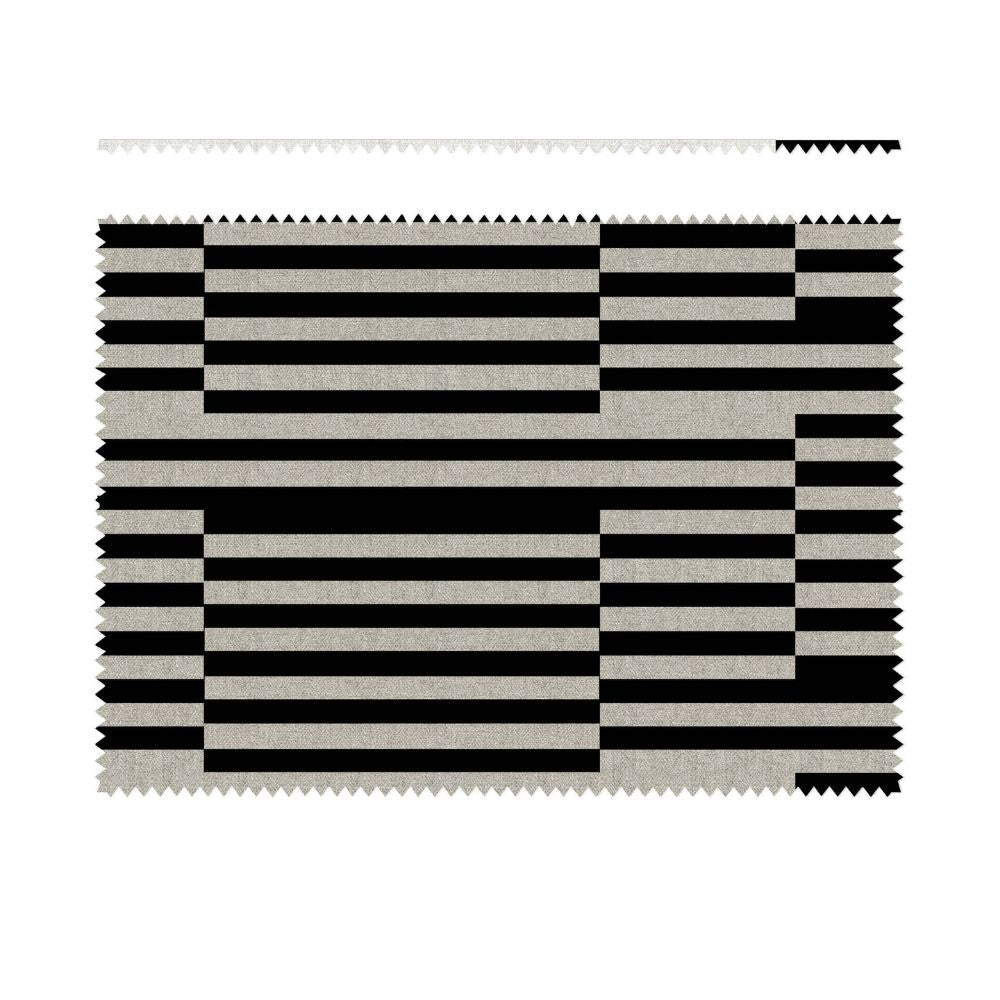 THE BLACK CONCEPT II  ZIGZAG BLACK WHITE  CURTAIN FABRICS