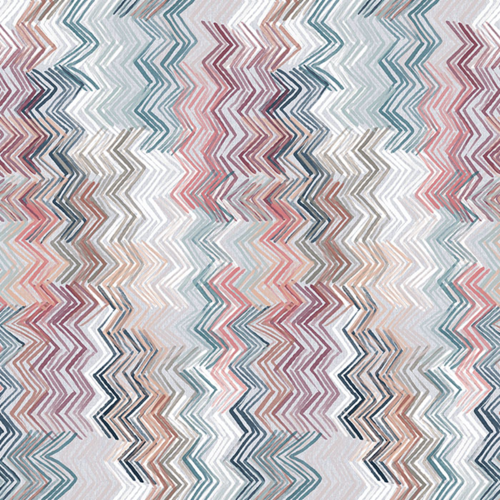 BARBADOS  POLYESTER PRINT ZIGZAG  MAIN CURTAIN FABRICS