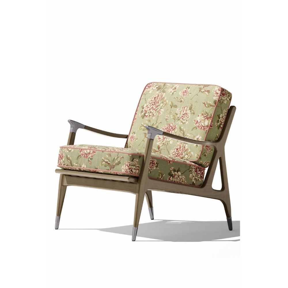 ENGLISH COTTAGE PRINT BEIGE FLOWER  CHAIR FABRICS