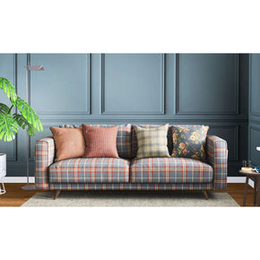 COUNTRY  RED BLUE WHITE CHECKS SOFA FABRICS