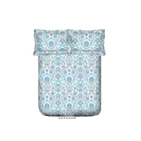ELDORA AW SUPER SOFT KING SIZE COTTON BLUE DESIGN GEOMETRIC BEDSHEET