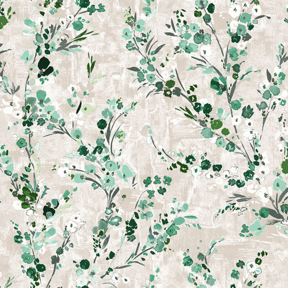 EXPRESSION PRINT BIG LEAF BROWN MAIN CURTAIN  FABRIC