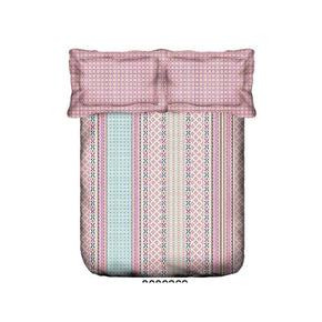DAZZLE PRINTED GEOMETRIC PINK SUPER SOFT COTTON DOUBLE BEDSHEET