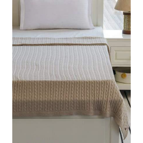 Cable Knit Single bed AC blanket & Dohar Beige Melange