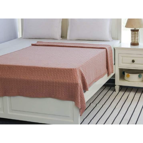 Cable Knit Single bed AC blanket & Dohar Pale Pink