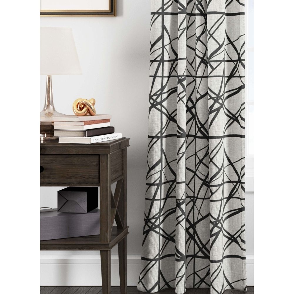 THE BLACK CONCEPT II GEOMETRIC STICK CURTAIN FABRICS