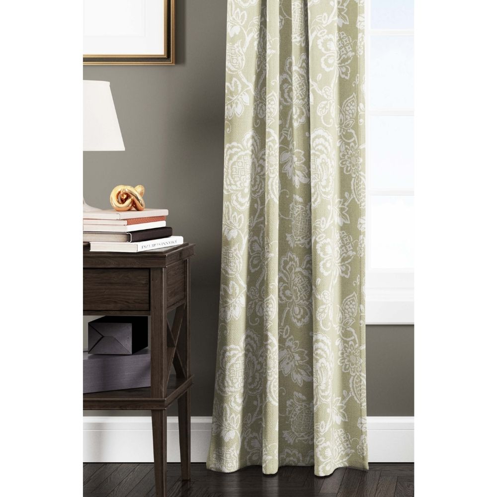 ENGLISH COTTAGE PRINT GRAY LIGHT  FLOWER PRINT  CURTAINS FABRICS