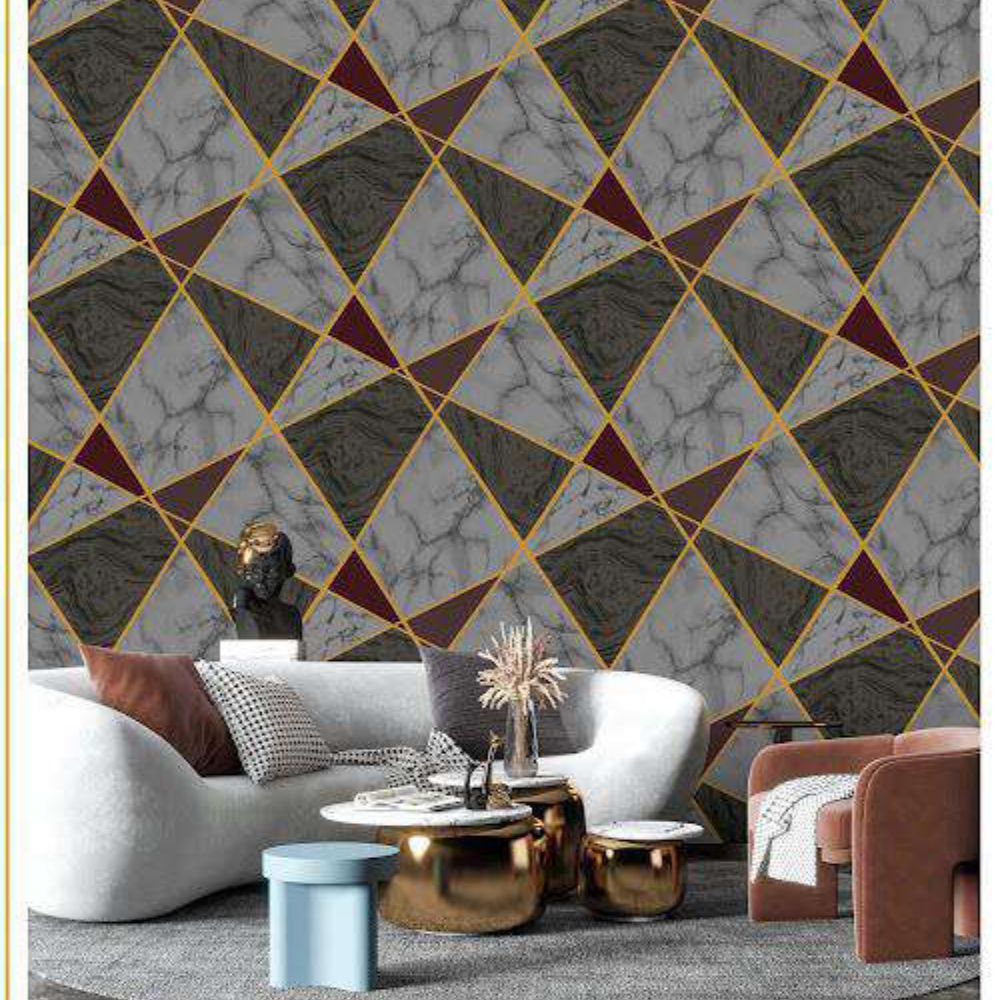 GEOMETRIC YELLOW MARBLE CUT MONACO WALLPAPERS