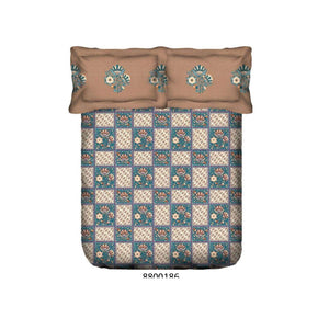 STELLAR PRINTED GEOMETRIC SUPER SOFT COTTON BROWN BEDSHEET