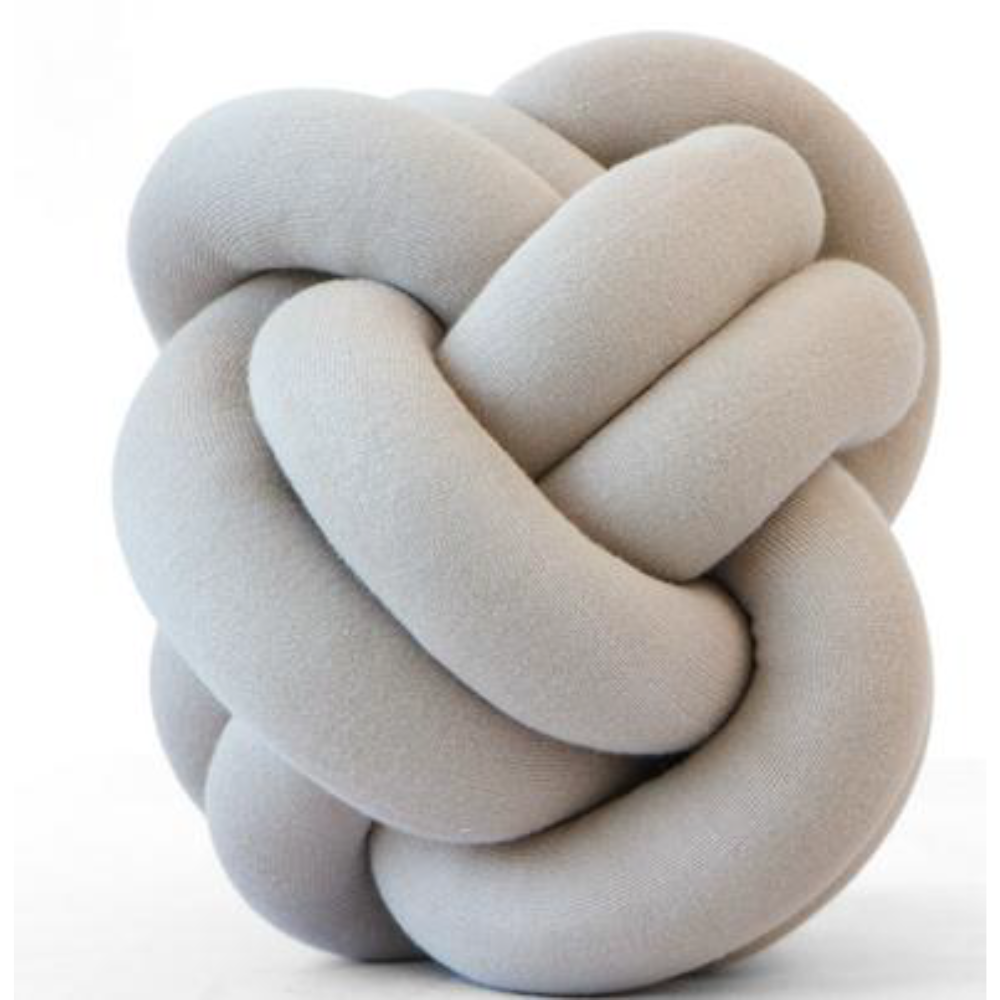 Nodo-Combed Cotton Knitted Knot Pillow Pale Whisper