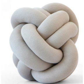 Nodo-Combed Cotton Knitted Knot Pillow Pale Whisper