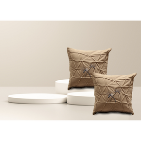 Cotton Texured Flap Designe Cushion Cover Conceal Zip BROWN