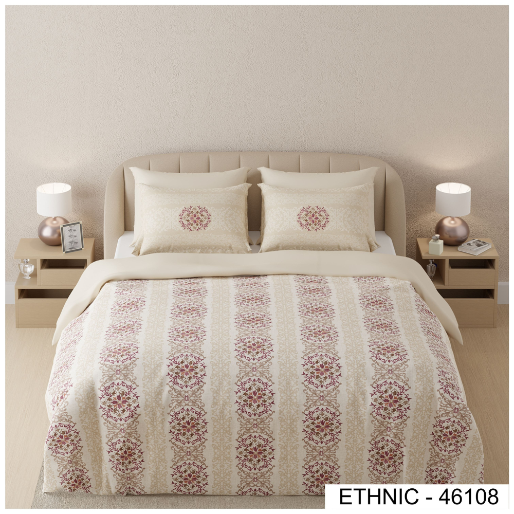 ETHNIC 46108 DIGITAL PRINT COTTON SUPER KING SIZE  BEDSHEET
