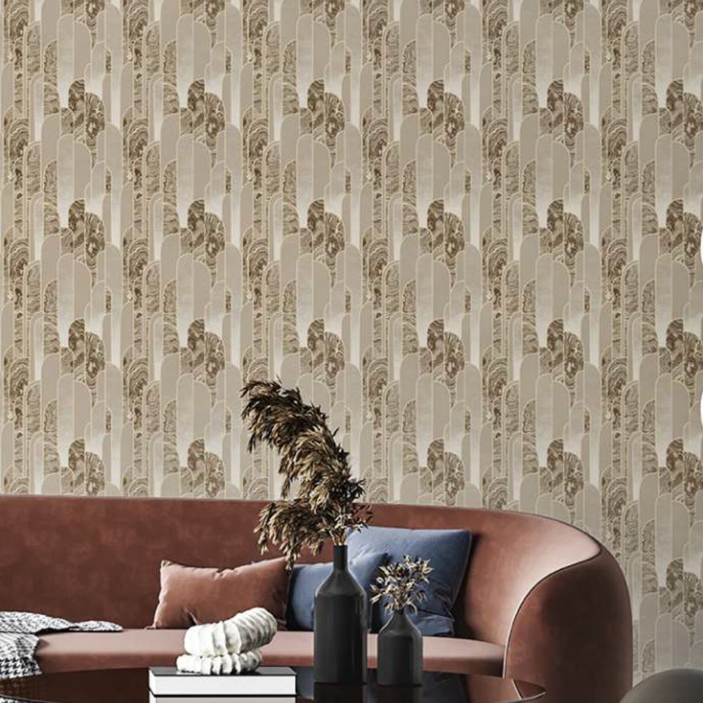LIBSON  GOLDEN GEOMETRIC  HOME DECOR WALL COVER WALLPAPER