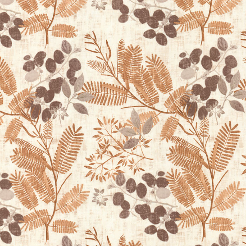 BARCELONA POLYESTER PRINT LEAF MAIN CURTAIN FABRIC