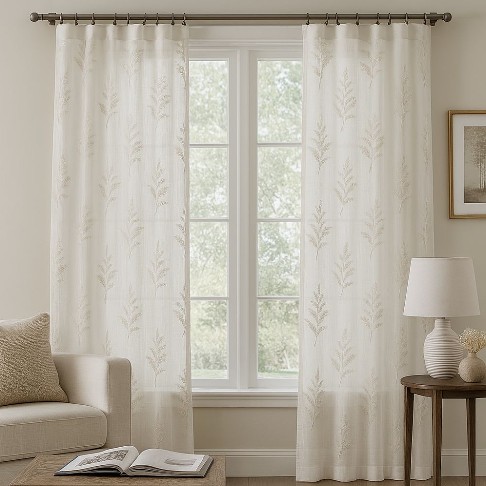 Oliver 49204  Sheer Curtain Fabric – 100% Polyester, Light & Elegant Drapery