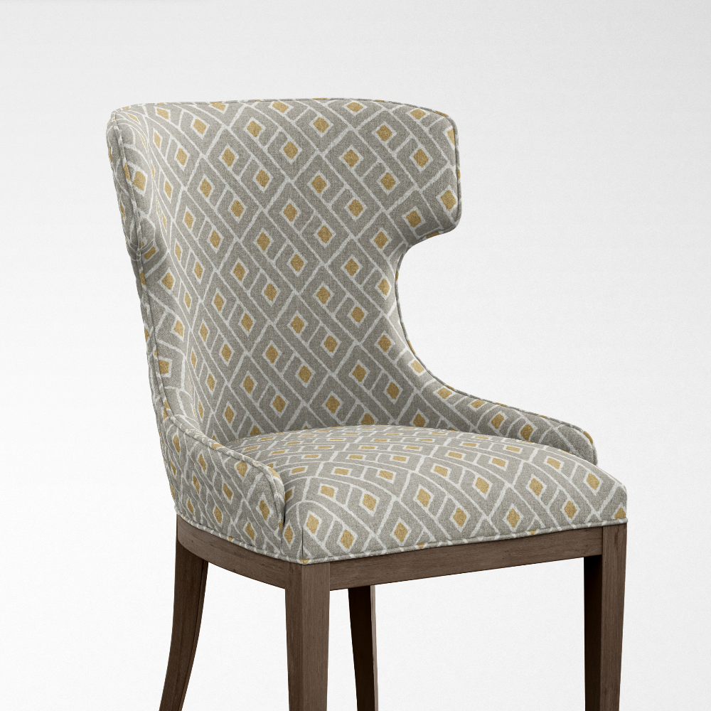 Geometric Fineprint  DIAMON YELLOW BLUE  UPHOLSTERY FABRICS