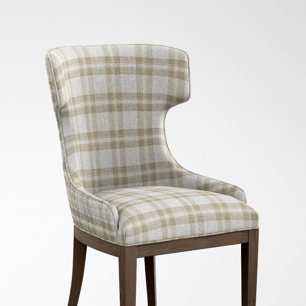 Geometric Fineprint CHECK YELLOW UPHOLSTERY FABRICS