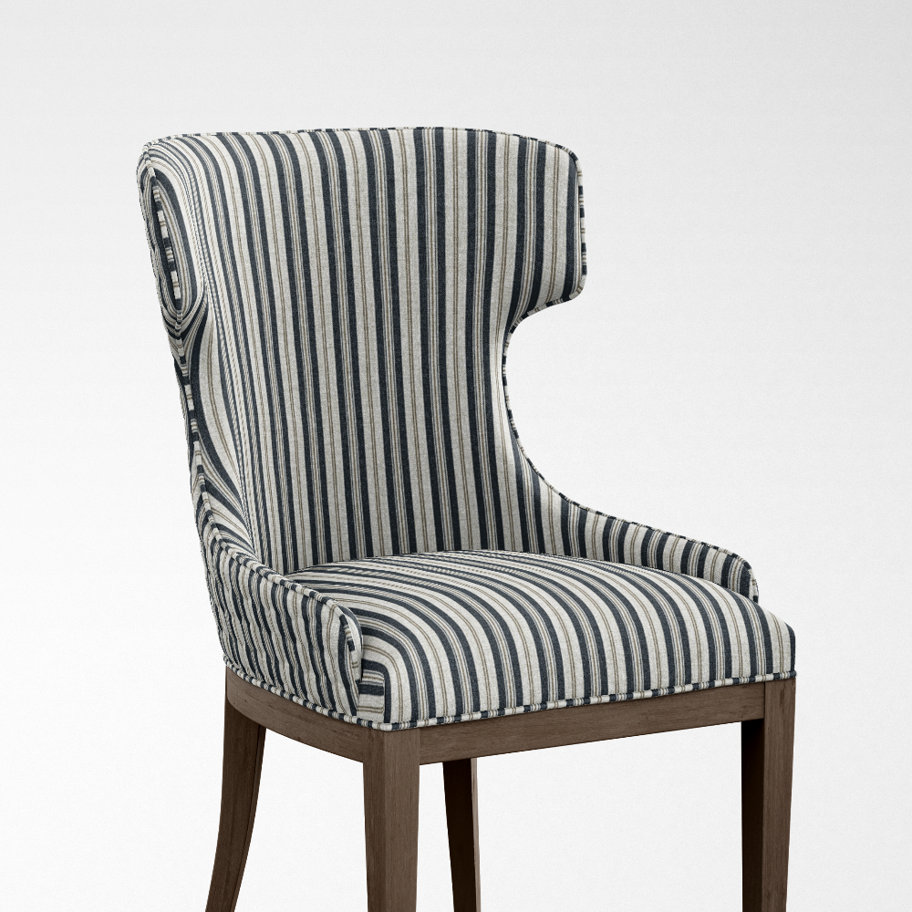 Geometric Fineprint STRIPE BLACK  UPHOLSTERY FABRICS