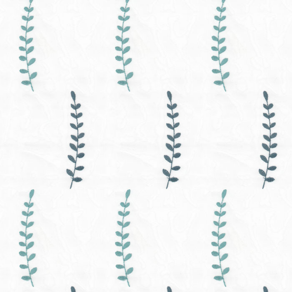 EMBROIDERY MAJESTIC LEAF BUTTA POLYESTER  SHEER CURTAIN  FABRICS A