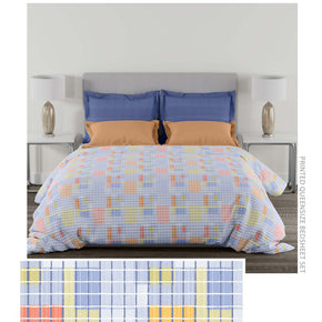 BROADWAY COTTON  BLUE QUEEN SIZE  BEDSHEET