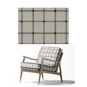 CARBON UPHOLSTERY POLYESTER JUTE CHECK GRAY FABRIC RF 211