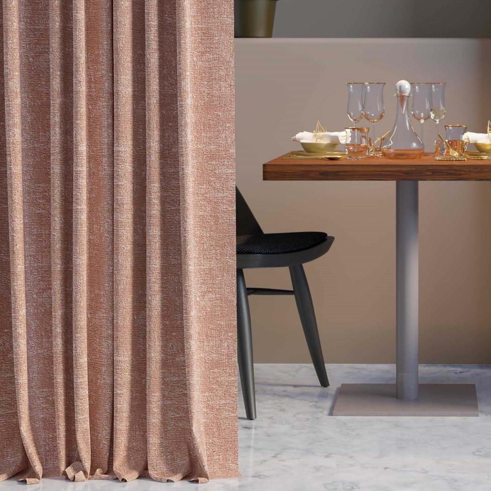 ASTRO  JACQUARD TEXTURE POLYESTER PINK MAIN  CURTAIN FABRIC