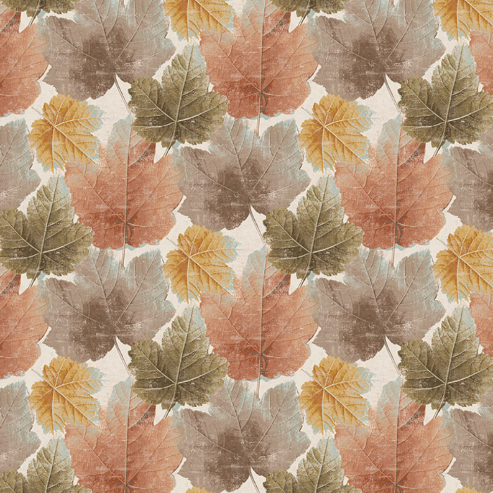 BARBADOS PRINT MAPLE LEAF   MAIN CURTAIN FABRIC