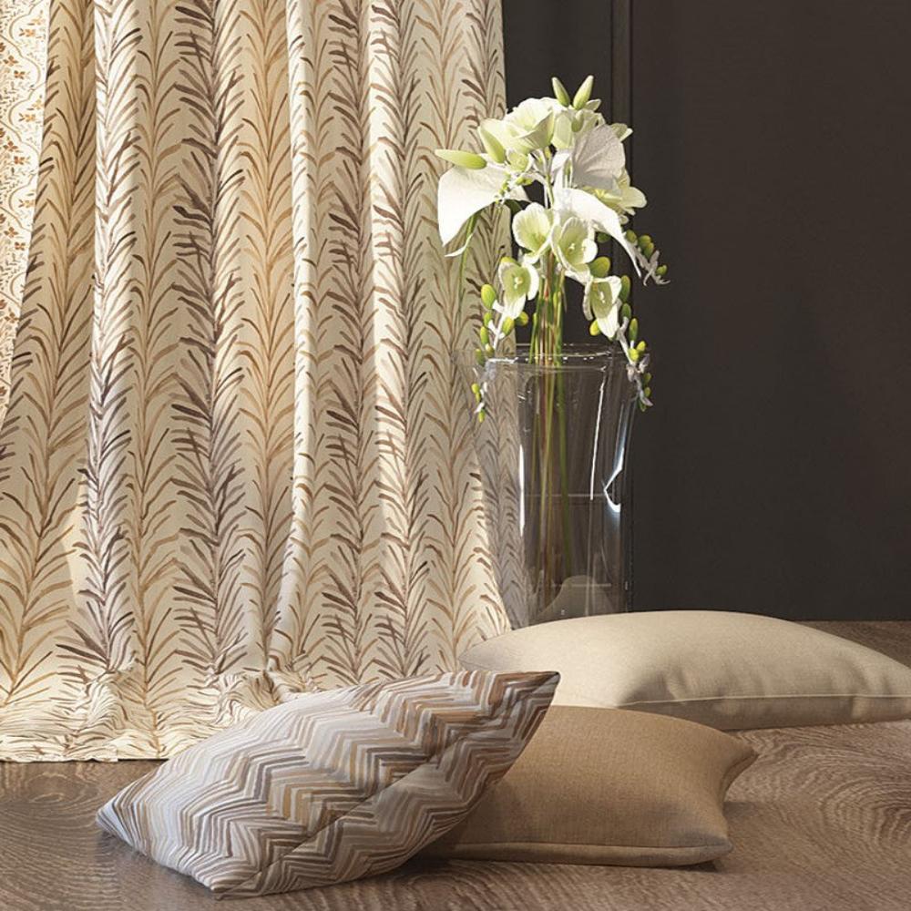 BARBADOS POLYESTER PRINT  LEAF MAIN CURTAIN FABRICS