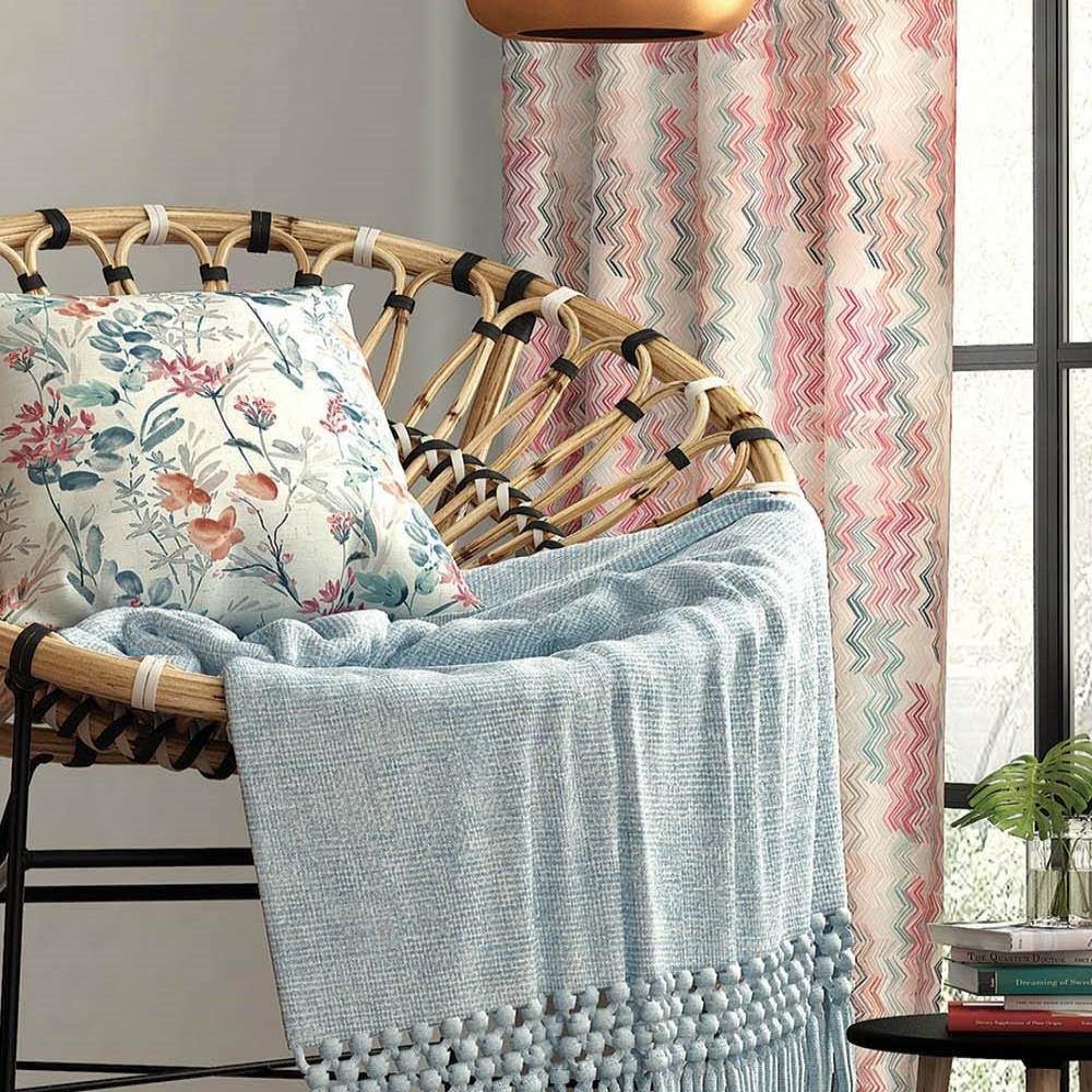 BARBADOS  POLYESTER PRINT ZIGZAG  MAIN CURTAIN FABRICS