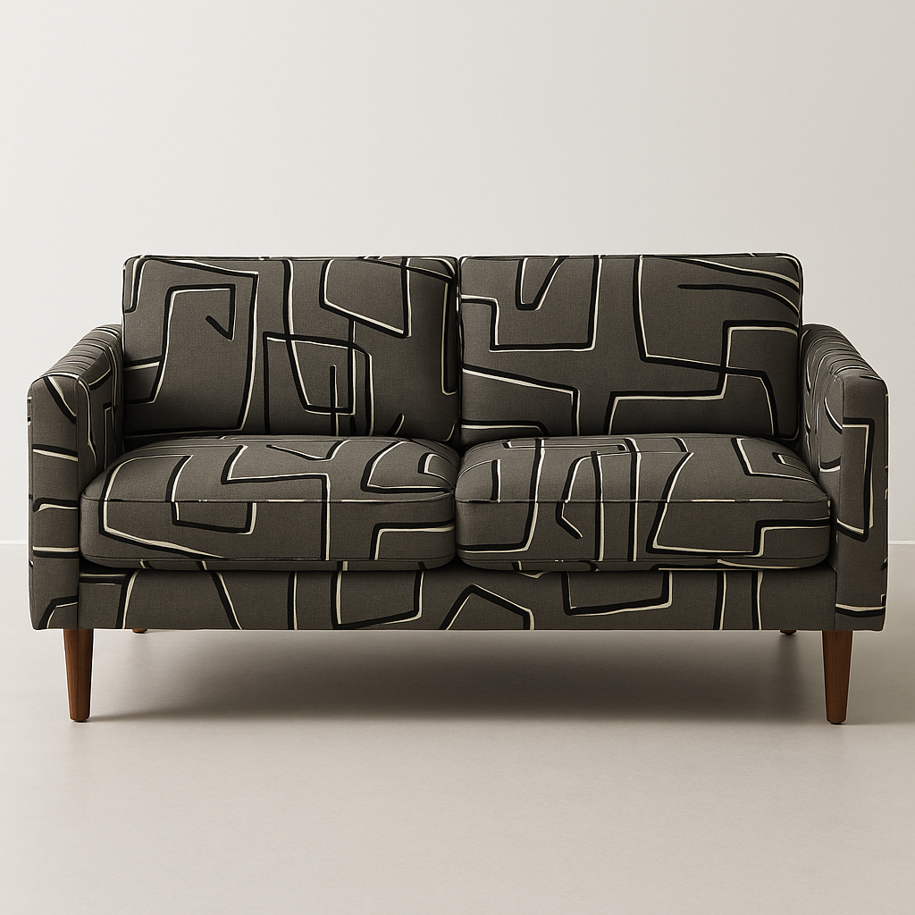 BEYOND BLACK ZIG ZAG GREY POLYESTER SOFA  FABRIC