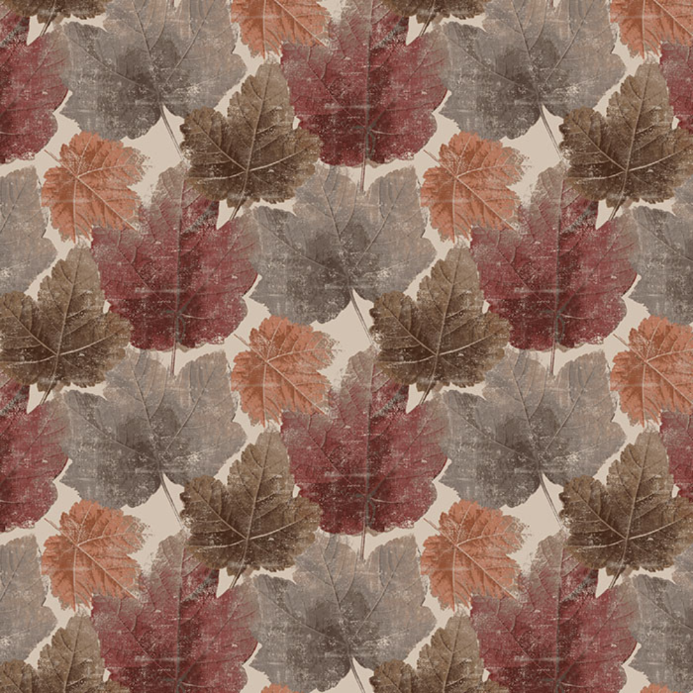BARBADOS PRINT MAPLE LEAF   MAIN CURTAIN FABRIC