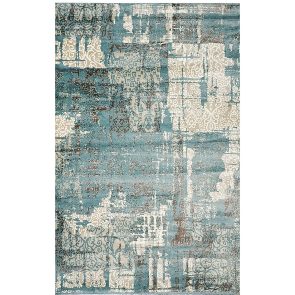 CALYPSO  BLUE GRAY CARPET LIGHT BLUE BEIGE  GEOMETRIC