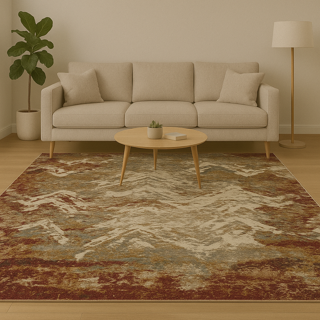 CALYPSO CARPET BROWN ZIGZAG GRAY  W