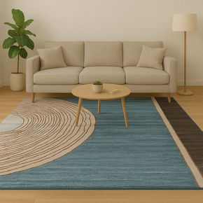 CALYPSO CARPET  GEOMETRIC CIRCLE CUT  BASE BLUE B