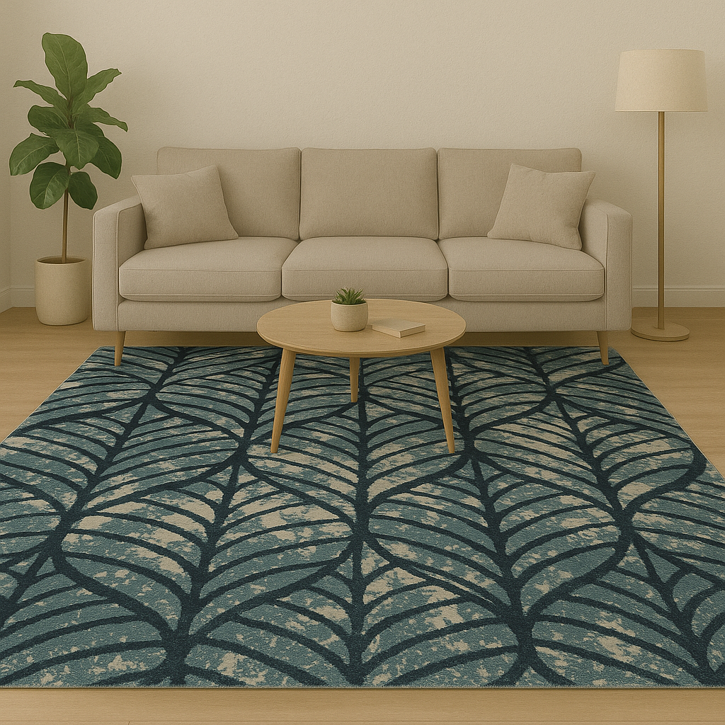 CALYPSO CARPET GEOMETRIC WAVES DARK BLUE  L