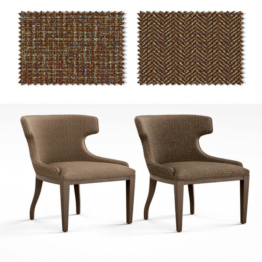 CASCADE II VELVET POLYESTER HERRINGBONE BROWN GREEN SOFA FEBRIC