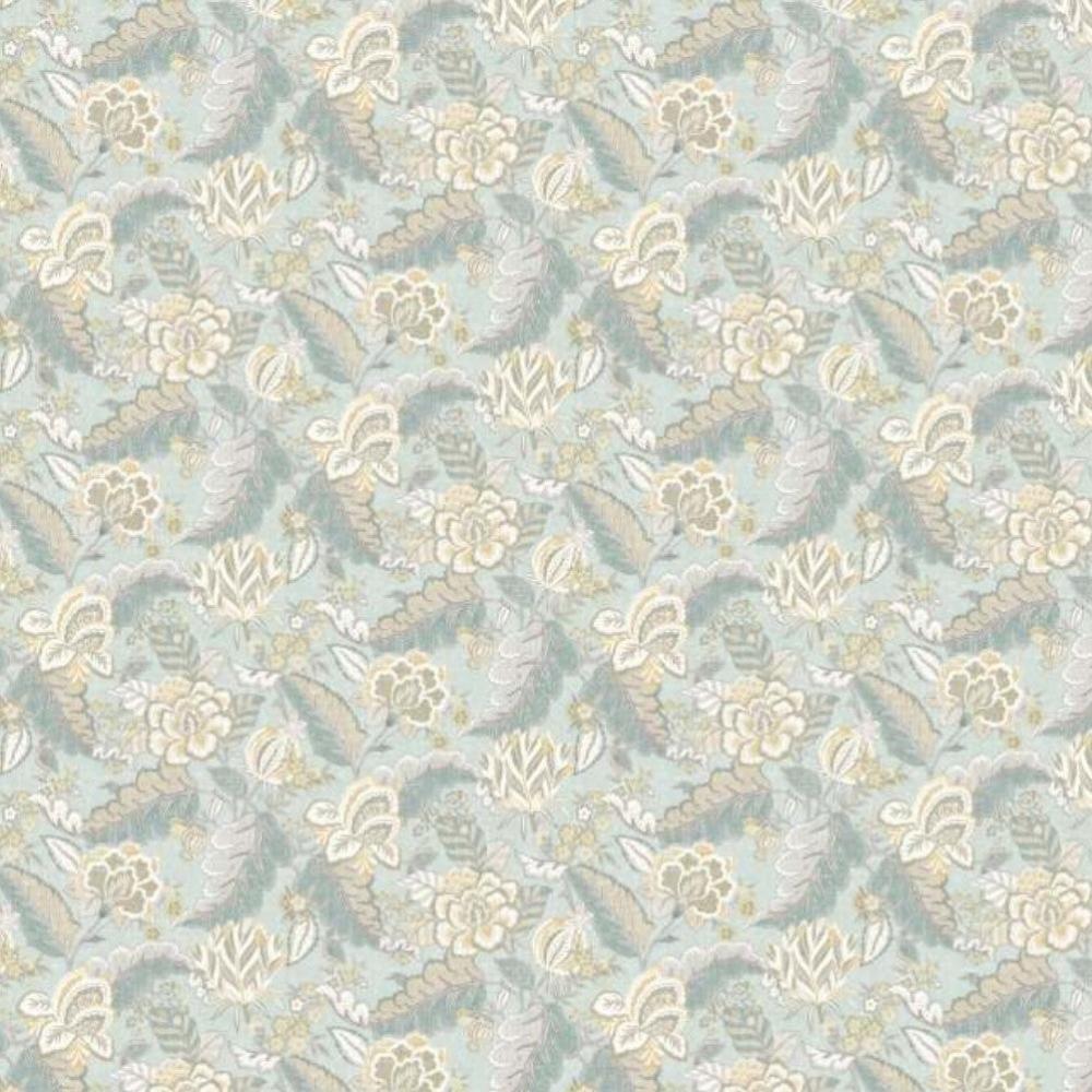 CINTHIA  FLORAL PRINT SILVER CURTAINPremium Leatheritte Sofa Febric - 10 FABRIC