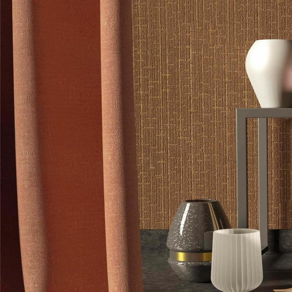 CLINTON JACQUARD BROWN TEXTURE MAIN CURTAIN  FABRIC